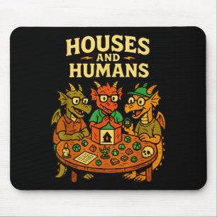 Häuser und Menschen Lustiges Geeky-RPG Nerd-Gamer Mousepad