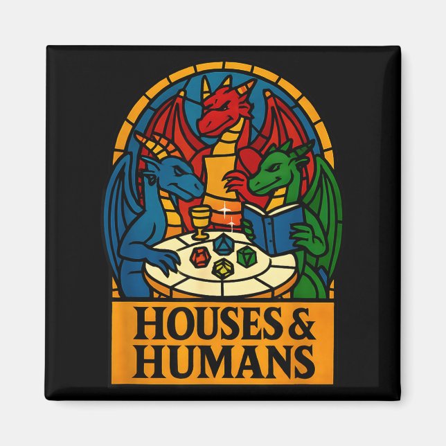 Häuser Und Menschen Lustiges Rpg Nerdy Gamer Männe Magnet (Vorne)
