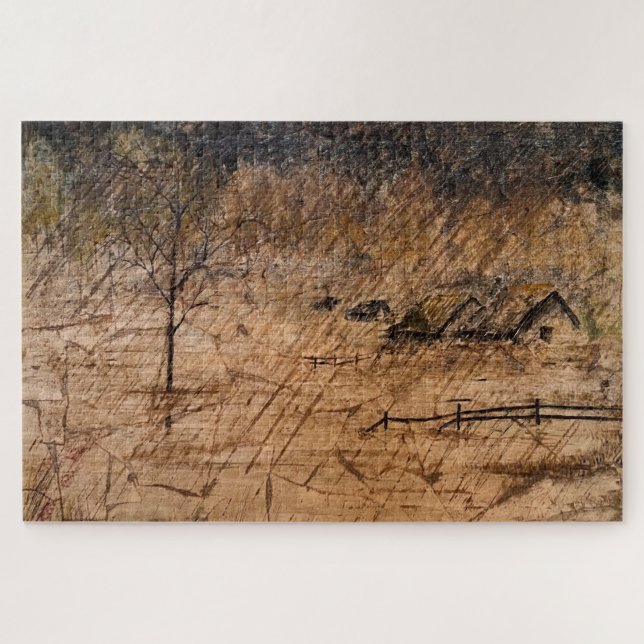 Häuser unter Regenschirm (Horizontal)