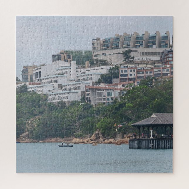 Häuser, Wolkenkratzer, Hongkong, Puzzle, Stadt, (Vertikal)