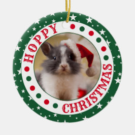 Häuserkaninchen | Hoppy Christmas Foto Keramik Ornament