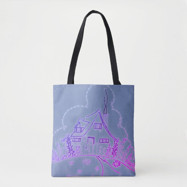 Häuserstickerei Tasche (Vorderseite)