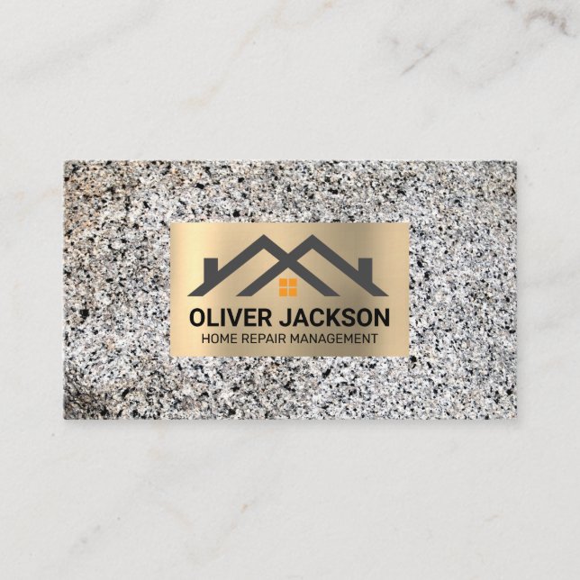 Häusersymbol | Stone Wall Metallrahmen Visitenkarte (Vorderseite)