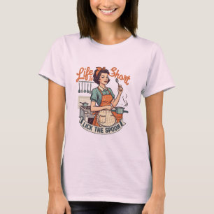 Hausfrau Funny Life Zitat Leben Kurz T-Shirt
