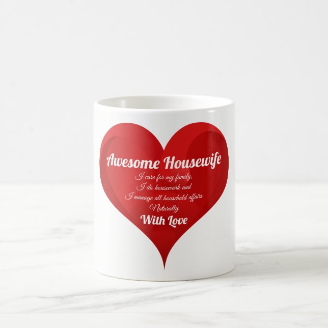 Hausfrau Pride Typografie Zitat zur Liebe des Herz Kaffeetasse (Mittel)