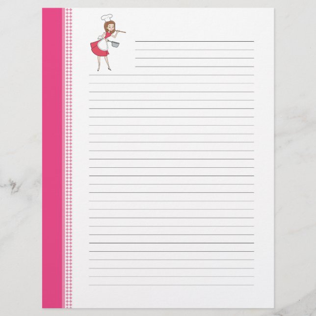 Hausfrau Retro Art Lined Rezepte (Vorderseite)