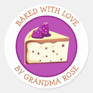 hausgemacht mit Liebe Cheesecake Food Label Runder Aufkleber