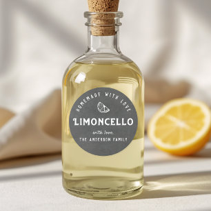 Hausgemacht mit Liebe Limoncello Moderne Chalkboar Runder Aufkleber