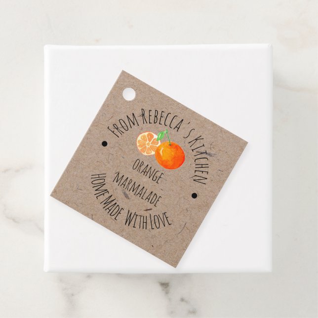 Hausgemacht mit Liebe Orange-Marmalade-Label Geschenkanhänger (Beispiel)