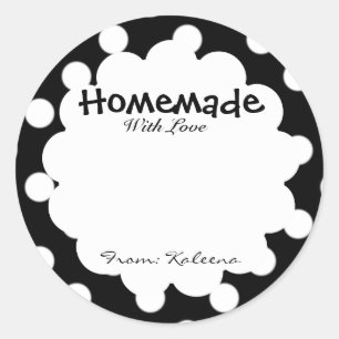 Hausgemacht mit Liebe Retro Polka Dot Runder Aufkleber