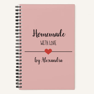 Hausgemacht mit Liebe-Rosa-Rezept Notebook Notizbuch