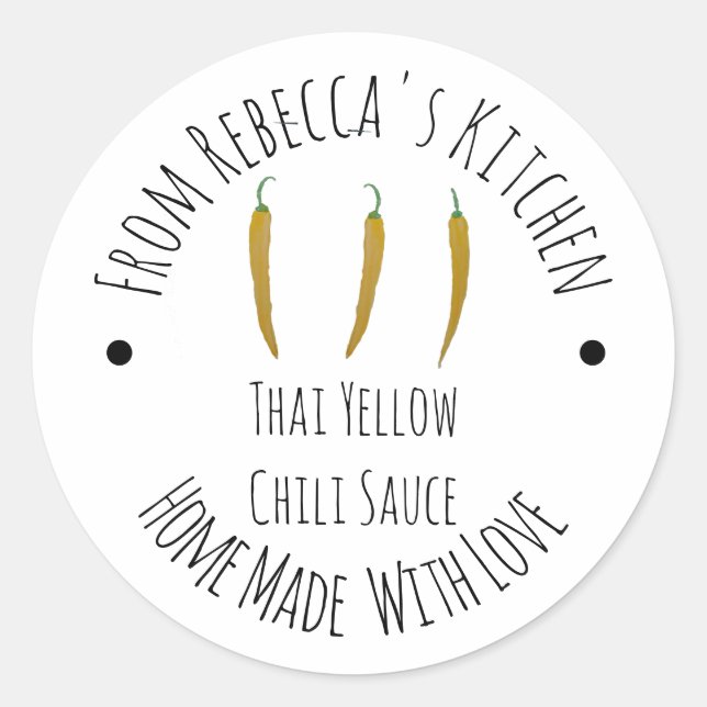hausgemacht | Thai Yellow Chili Sauce Runder Aufkleber (Vorderseite)