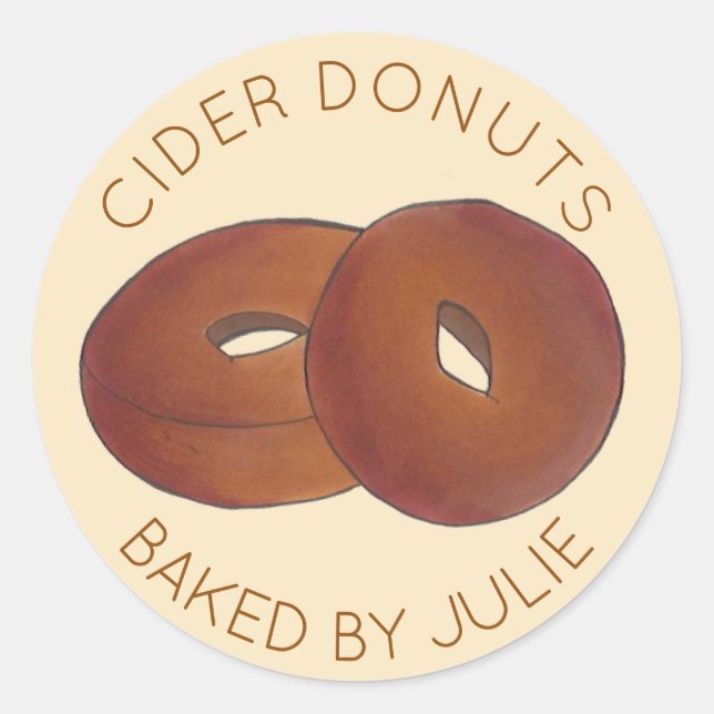 Hausgemachte Apfelwein Donuts Doughnut von Runder Aufkleber (Vorderseite)