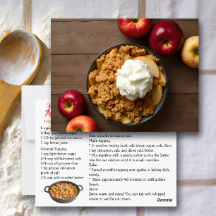 Hausgemachte Apple Crisp-Rezept-Karte Postkarte