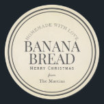 Hausgemachte Backgeschenke Chic Kraft Urlaub Runder Aufkleber<br><div class="desc">Dieses schicke und minimalistische "hausgemachte mit Liebe" Aufkleber/Etikett zeichnet sich durch einen kraftpapierartigen Hintergrund aus. Personalisieren Sie Ihre Bedürfnisse. In meinem Geschäft finden Sie passende Produkte.</div>