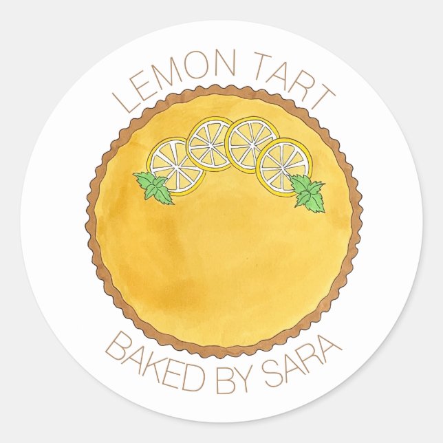 hausgemachte Backwaren aus der Küche Lemon Tart Pi Runder Aufkleber (Vorderseite)