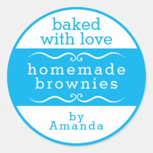 Hausgemachte Baked Goods Brownie Classic Round Sti Runder Aufkleber