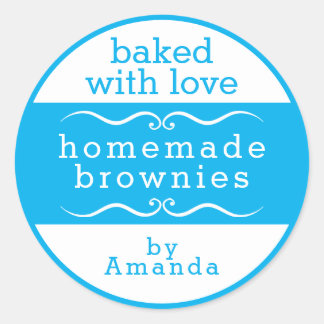Hausgemachte Baked Goods Brownie Classic Round Sti Runder Aufkleber