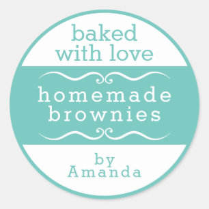 Hausgemachte Baked Goods Brownie Classic Round Sti Runder Aufkleber