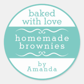 Hausgemachte Baked Goods Brownie Classic Round Sti Runder Aufkleber