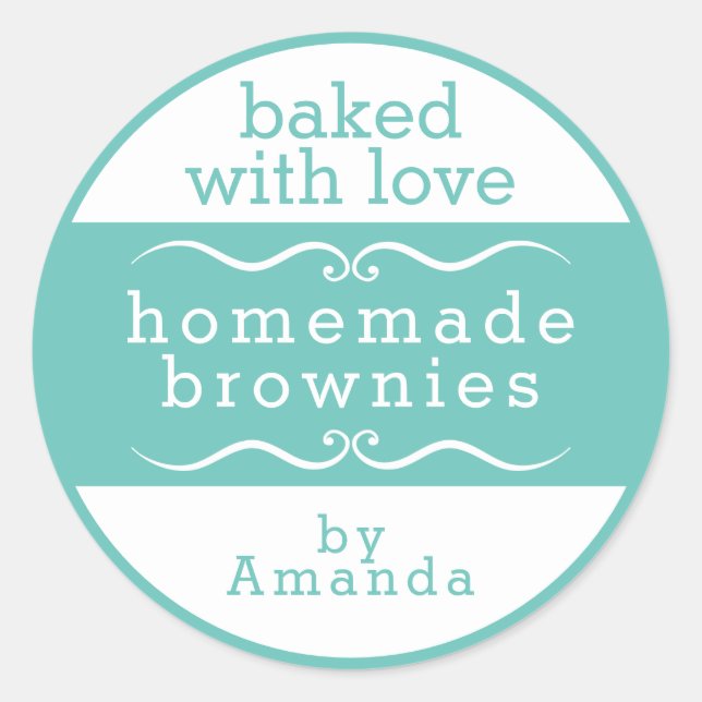 Hausgemachte Baked Goods Brownie Classic Round Sti Runder Aufkleber (Vorderseite)
