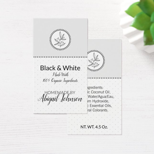 Hausgemachte Bath & Body Label Black & White-Gesch (Schreibtisch)