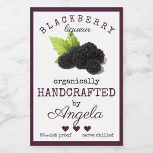 hausgemachte BlackBerry-Likör-Flaschenetikett   Lebensmitteletikett
