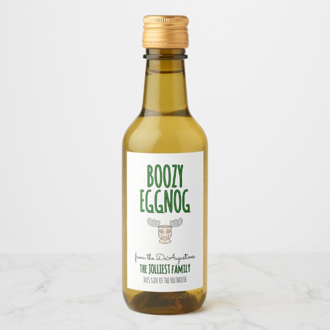 hausgemachte Bozy Eggnog Flaschenetikett Weinetikett (Vorderseite)