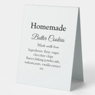 Hausgemachte Butterkekse aus Liebe fügen Text hinz Tischaufsteller