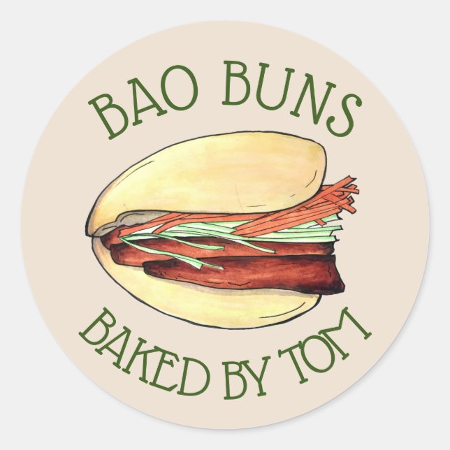 Hausgemachte chinesische Lebensmittel Lotus Bao Br Runder Aufkleber (Vorderseite)