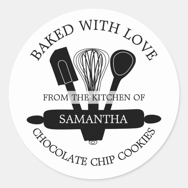 Hausgemachte Chocolate Chip Cookies, gebacken mit  Runder Aufkleber (Vorderseite)