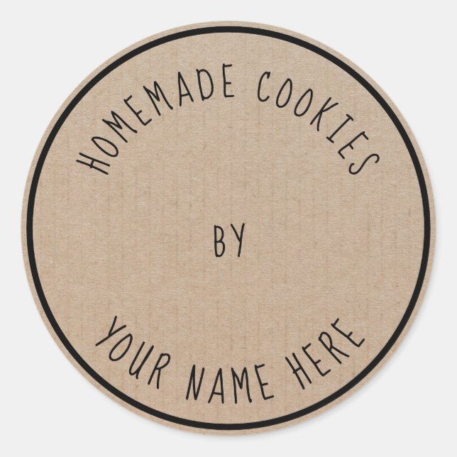 Hausgemachte Cookies Herz durch Vintages Handwerk Runder Aufkleber (Vorderseite)