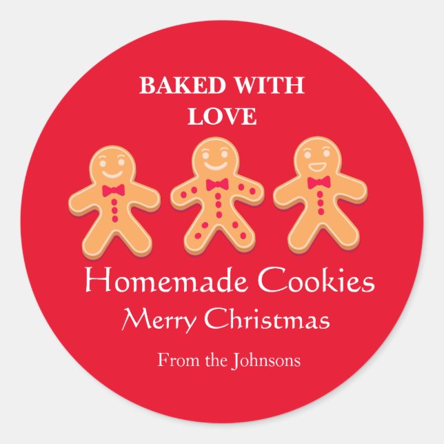 Hausgemachte Cookies lustiges Lebkuchen Männer Url Runder Aufkleber (Vorderseite)