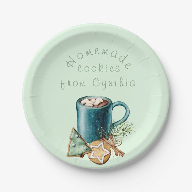 Hausgemachte Cookies Weihnachtsdruckplatte Pappteller (Vorderseite)