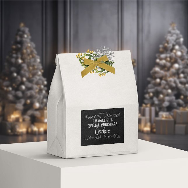 Hausgemachte Crackers ästhetisch schwarz Lebensmitteletikett (Von Creator hochgeladen)