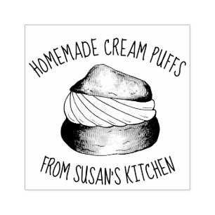 hausgemachte Creme Puffs Konditorei Koch Personali Gummistempel