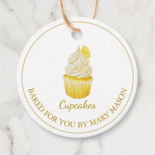Hausgemachte Cupcakes Gefälligkeitstags weiß Geschenkanhänger