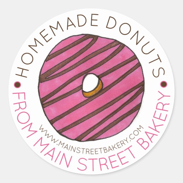 Hausgemachte Donuts Doughnüsse gebacken mit Liebe  Runder Aufkleber (Vorderseite)