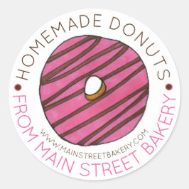 Hausgemachte Donuts Doughnüsse gebacken mit Liebe  Runder Aufkleber
