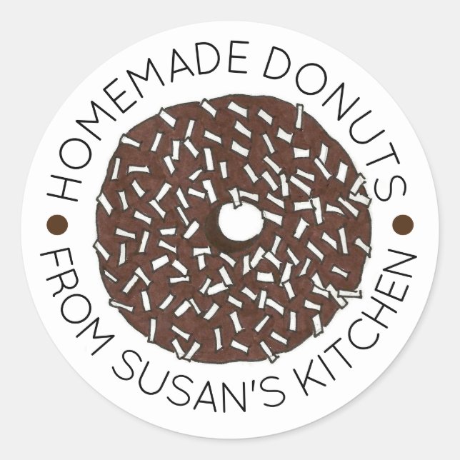 Hausgemachte Donuts Doughnut aus Bäckerei Runder Aufkleber (Vorderseite)
