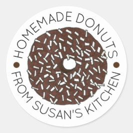 Hausgemachte Donuts Doughnut aus Bäckerei Runder Aufkleber