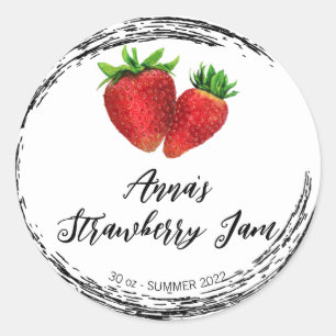 *~* Hausgemachte Erdbeere Jam Preserve Canning AP3 Runder Aufkleber