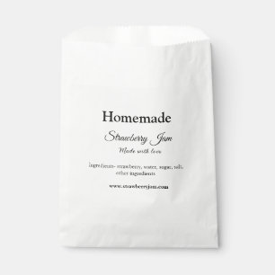 Hausgemachte Erdbeermarmelade aus Liebe fügen Text Geschenktütchen