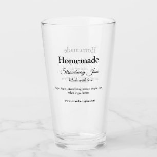 Hausgemachte Erdbeermarmelade aus Liebe fügen Text Glas