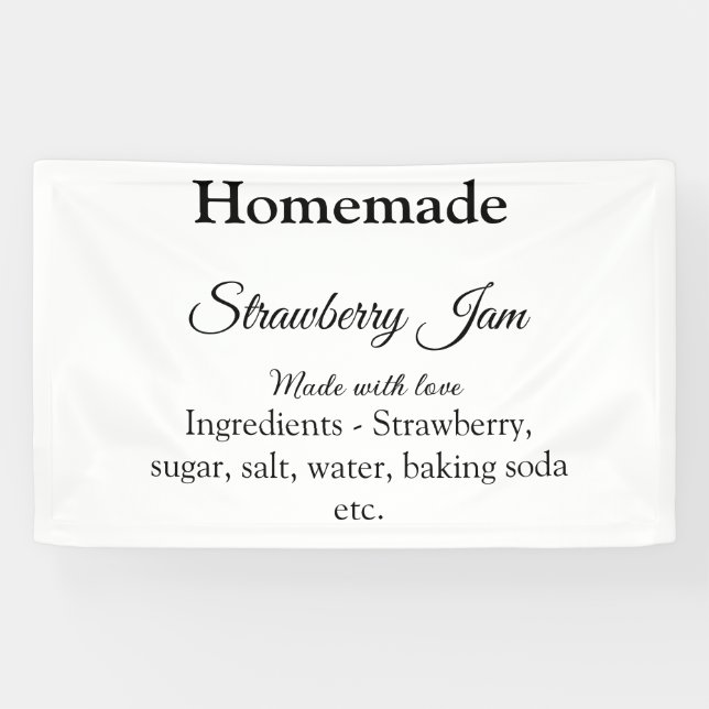 Hausgemachte Erdbeermarmelade mit Liebe fügen Text Banner (Horizontal)
