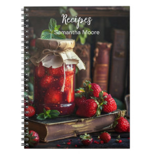 Hausgemachte Erdbeermarmelade Notizblock