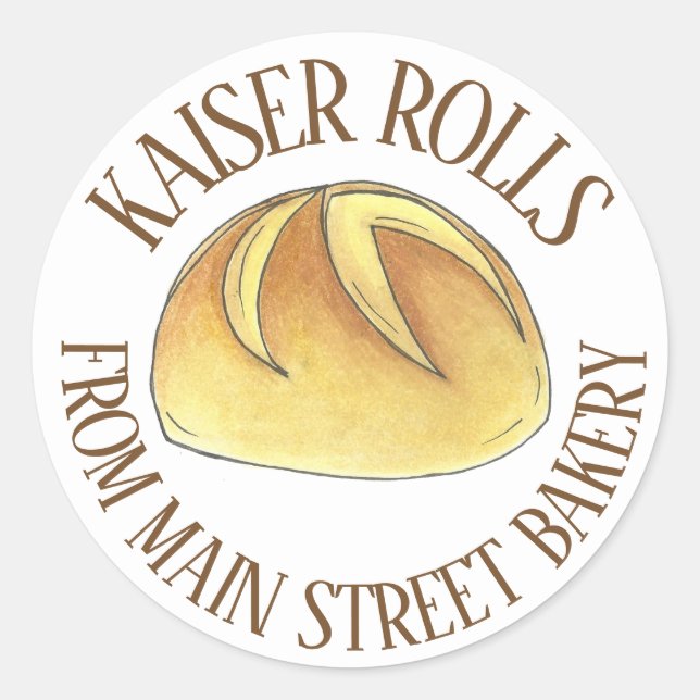 Hausgemachte, frisch gebackene Bäckerei Kaiser Bro Runder Aufkleber (Vorderseite)