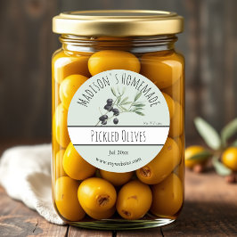 hausgemachte gepickelte Olive Labels Runder Aufkleber
