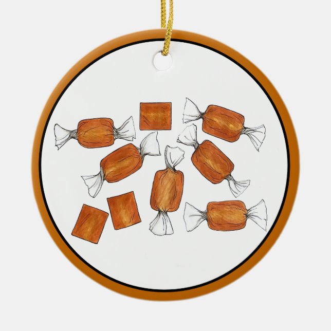 Hausgemachte, gesalzene Caramels-Süßigkeiten, von Keramik Ornament (Vorne)