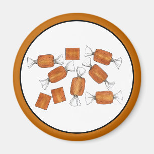 Hausgemachte, gesalzene Caramels-Süßigkeiten, von Magnet
